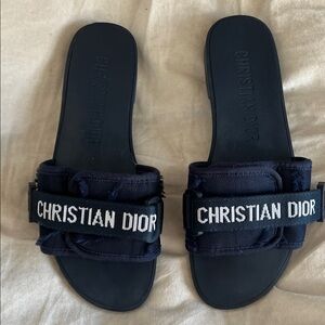 SOLD!!!
Christian Dior Navy Blue Camouflage Technical Fabric Slide Sandals 37